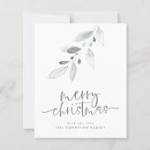 バジェットアート葉クリスマスホリデーカード (正面)