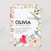 バジェットアー絵を描トパーティー絵を描の誕生日 ノートカード (正面/裏面)