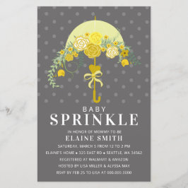 バジェットイエローアンブレラベビーシャワー招待状