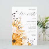 バジェットイエローグレーフローラヘンパーティの招待状 (スタンド正面)