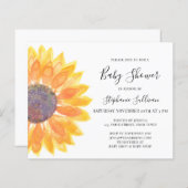 バジェットイエローサンフラワーベビーシャワー招待状 (正面/裏面)