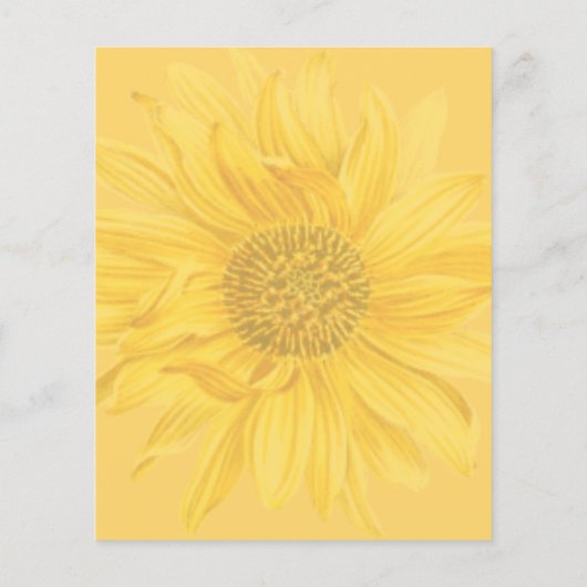 バジェットイエローサンフラワーベビーシャワー招待状 (裏面)