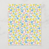 バジェットイエローディティフローラブライダルシャワー招待状 (裏面)