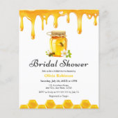 バジェットイエローハニービーブライダルシャワー招待 (正面)