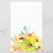 バジェットイエローフローラ素朴結婚式招待状 (裏面)