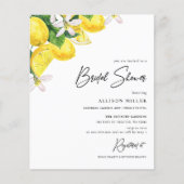 バジェットイエローレモンブライダルシャワー招待 (正面)