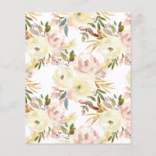 バジェットイエローローズフローラ結婚式招待状 (裏面)