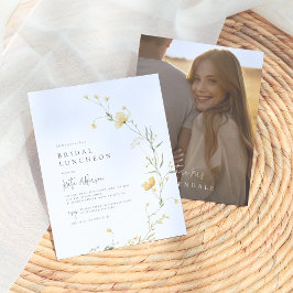 バジェットイエローワイルドフラワーボホブライダルシャワー写真