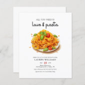 バジェットイタリアンラブアンドパスタブライダルシャワー招待状 (正面/裏面)