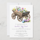 バジェットイースターエッグ狩りエッグカートシンプル 招待状 (正面)