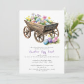 バジェットイースターエッグ狩りエッグカートシンプル 招待状 (スタンド正面)