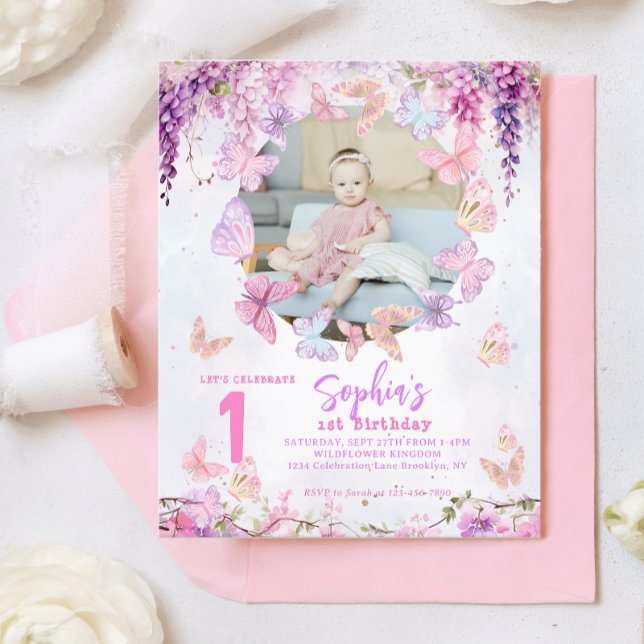 バジェットウィステリアバタフライキッズフォト誕生日 (クリエイターアップロード済み)