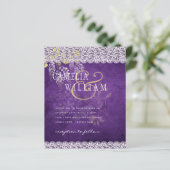 バジェットウィステリアパープルフローラレース結婚式の招待 (スタンド正面)