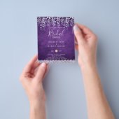 バジェットウィステリアフローラレースブライダルシャワー招待状 チラシ (手)