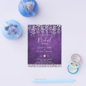 バジェットウィステリアフローラレースブライダルシャワー招待状 チラシ (シングル)