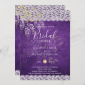 バジェットウィステリアフローラレースブライダルシャワー招待状 招待状 (正面/裏面)