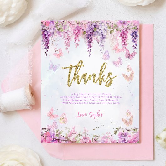 バジェットウィステリア金ゴールドバタフライ誕生日ありがとう