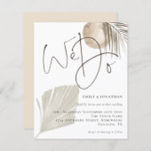 バジェットウィドボーホパンパスグラス結婚式招待状 (正面/裏面)
