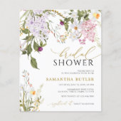 バジェットウィルフラワーズブライダルシャワー招待 (正面)
