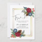 バジェットウィンターウェディングブルゴーニュティール(緑がかった色)ブルーモダン (正面)