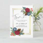 バジェットウィンターウェディングブルゴーニュティール(緑がかった色)ブルーモダン (スタンド正面)