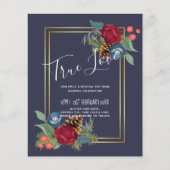 バジェットウィンターウェディングブルゴーニュティール（緑がかった色）ブルーモダン (正面)