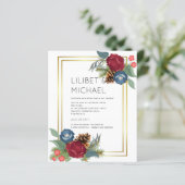 バジェットウィンターウェディングブルゴーニュティール（緑がかった色）ブルーモダン (スタンド正面)