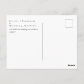 バジェットウィンターウェディングブルゴーニュティール（緑がかった色）ブルーモダン ポストカード (裏面)