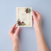 バジェットウィンターウェディングブルゴーニュバラユーカリ チラシ (手)