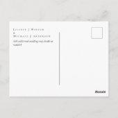 バジェットウィンターウェディングホワイトローズ金ゴールドほこりっぽいブルー ポストカード (裏面)