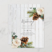 バジェットウィンターウェディングユーカリ緑のバラ (正面/裏面)