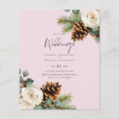 バジェットウィンターウェディングユーカリ緑のバラ (正面)