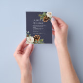 バジェットウィンターウェディングユーカリ緑のバラ チラシ (手)