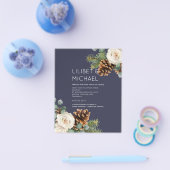 バジェットウィンターウェディングユーカリ緑のバラ チラシ (シングル)