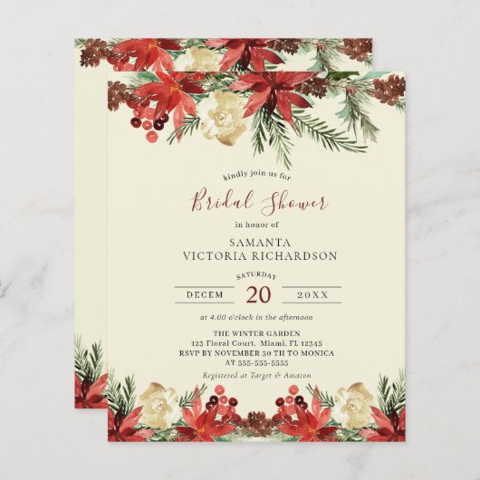 バジェットウィンターウエディングクリスマスブライダルシャワー (正面/裏面)