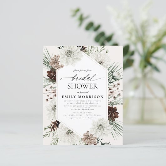 バジェットウィンターエバーグリーンブライダルシャワー招待 (スタンド正面)