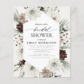 バジェットウィンターエバーグリーンブライダルシャワー招待 (正面)