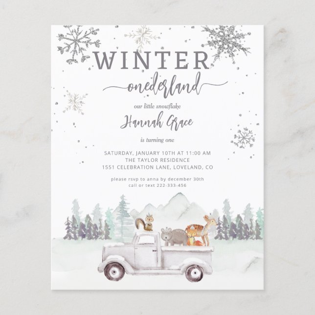 バジェットウィンターオネダーランドファースト誕生日ウッドランド (正面)