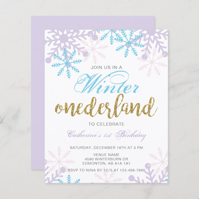 バジェットウィンターオネダーランド1stバースデーブルー雪 (正面/裏面)