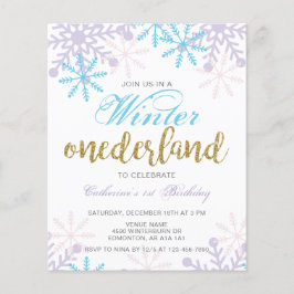 バジェットウィンターオネダーランド1stバースデーブルー雪