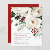 バジェットウィンタークリスマスブライダルシャワーの招待状 (正面/裏面)