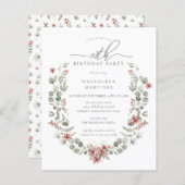 バジェットウィンターグリーンリーレッドフローラ18誕生日 (正面/裏面)