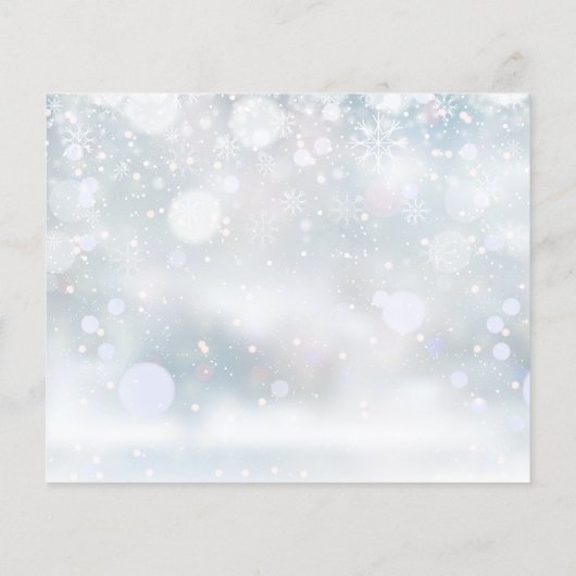 バジェットウィンタースノーフレークスフォト結婚式招待状 (裏面)