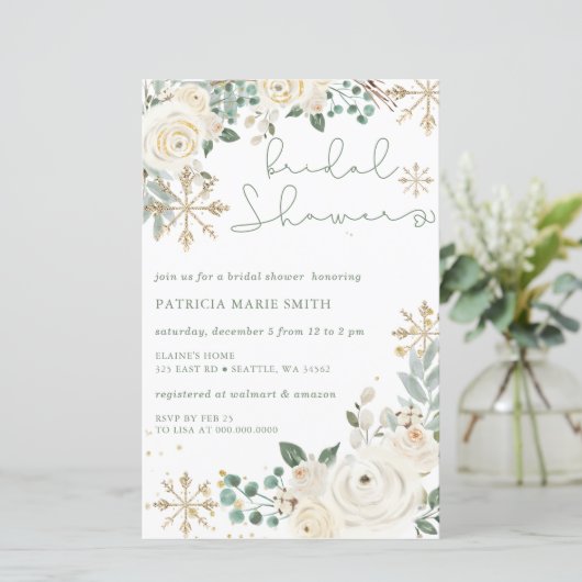 バジェットウィンタースノーフレークフローラブライダルシャワー (スタンド正面)