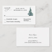 バジェットウィンターチャストマスツリーSMいいえ食事RSVP エンクロージャーカード (正面/裏面)