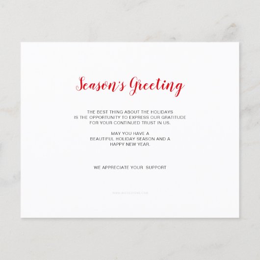 バジェットウィンターハウス実在エステートホリデーカード (裏面)