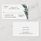 バジェットウィンターパインコーングリーンリーSMいいえ食事RSVP エンクロージャーカード (正面/裏面)