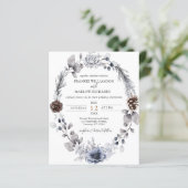 バジェットウィンターパインコーンフローラ結婚式招待状 (スタンド正面)