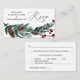 バジェットウィンターパインコーン&ベリーSM食事RSVP エンクロージャーカード