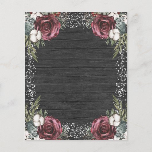 バジェットウィンターフローラバーガン結婚ディーズフライヤー (裏面)